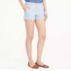 J Crew Women Classic Chambray 3 1/2” Short Light Blue Wash Size 4 L4672 Preppy